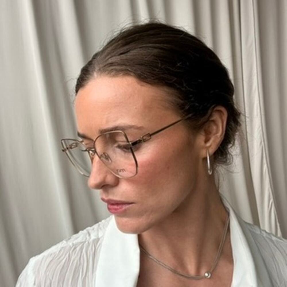 Fendi FE50084U Oversized Square Cat-Eye Optical Frames - Gold-Tone, Brand New - Picture 2 of 11